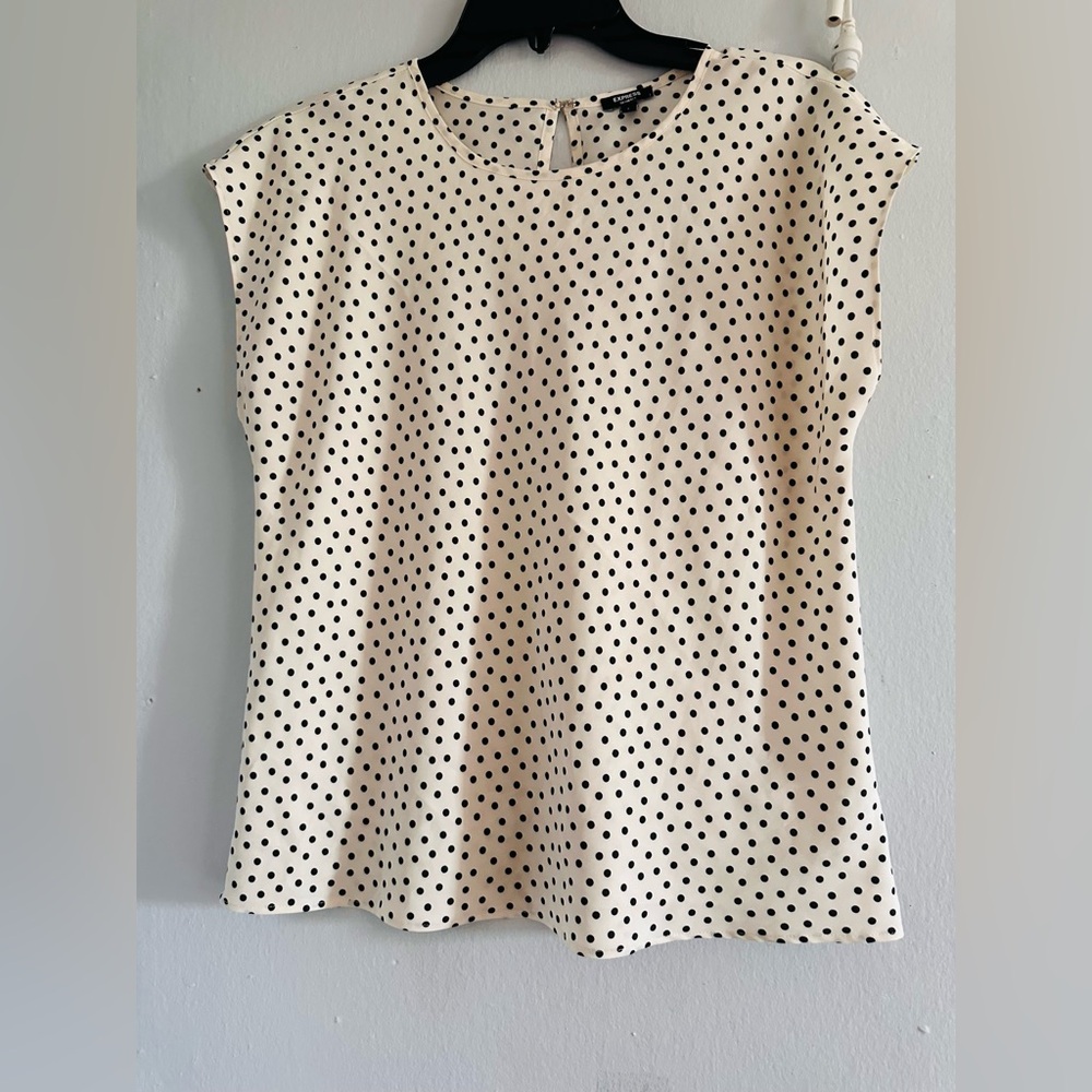 Express Cream and Black Polka Dot Blouse